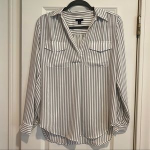 Black and White Stripe Button Down